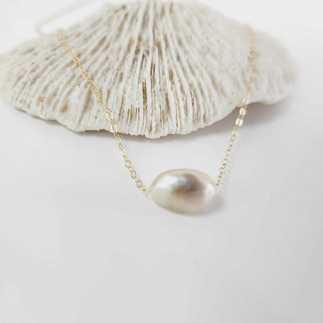 READY TO SHIP Civa Fiji Saltwater Pearl Necklace - 14k Gold Fill FJD$
