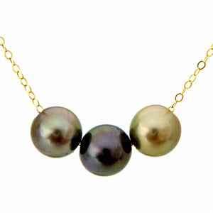 READY TO SHIP Civa Fiji Saltwater Pearl Trio Necklace - 14k Gold Fill FJD$