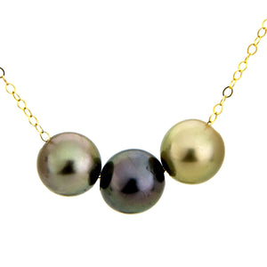 READY TO SHIP Civa Fiji Saltwater Pearl Trio Necklace - 14k Gold Fill FJD$