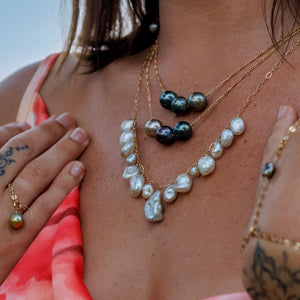 READY TO SHIP  Fiji Saltwater Pearl Necklace - 14k Gold Fill FJD$