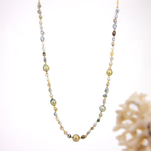 READY TO SHIP Civa Fiji Saltwater, Graded & Keshi Pearl Necklace - 14k Gold Fill FJD$