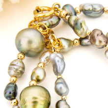 Load image into Gallery viewer, READY TO SHIP Civa Fiji Saltwater, Graded &amp; Keshi Pearl Necklace - 14k Gold Fill FJD$
