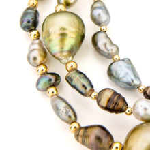 Load image into Gallery viewer, READY TO SHIP Civa Fiji Saltwater, Graded &amp; Keshi Pearl Necklace - 14k Gold Fill FJD$
