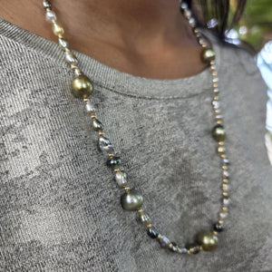 READY TO SHIP Civa Fiji Saltwater, Graded & Keshi Pearl Necklace - 14k Gold Fill FJD$