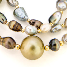Load image into Gallery viewer, READY TO SHIP Civa Fiji Saltwater, Graded &amp; Keshi Pearl Necklace - 14k Gold Fill FJD$
