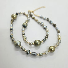 Load image into Gallery viewer, READY TO SHIP Civa Fiji Saltwater, Graded &amp; Keshi Pearl Necklace - 14k Gold Fill FJD$
