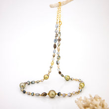 Load image into Gallery viewer, READY TO SHIP Civa Fiji Saltwater, Graded &amp; Keshi Pearl Necklace - 14k Gold Fill FJD$
