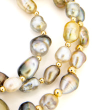 Load image into Gallery viewer, READY TO SHIP Civa Fiji Saltwater, Graded &amp; Keshi Pearl Necklace - 14k Gold Fill FJD$
