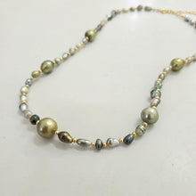 Load image into Gallery viewer, READY TO SHIP Civa Fiji Saltwater, Graded &amp; Keshi Pearl Necklace - 14k Gold Fill FJD$
