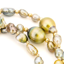 Load image into Gallery viewer, READY TO SHIP Civa Fiji Saltwater, Graded &amp; Keshi Pearl Necklace - 14k Gold Fill FJD$
