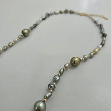 Load image into Gallery viewer, READY TO SHIP Civa Fiji Saltwater, Graded &amp; Keshi Pearl Necklace - 14k Gold Fill FJD$

