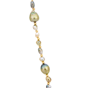 READY TO SHIP Civa Fiji Saltwater, Graded & Keshi Pearl Necklace - 14k Gold Fill FJD$