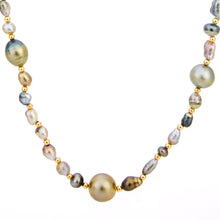Load image into Gallery viewer, READY TO SHIP Civa Fiji Saltwater, Graded &amp; Keshi Pearl Necklace - 14k Gold Fill FJD$
