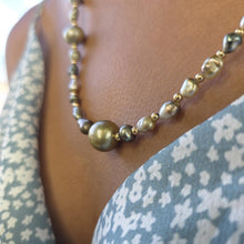 Load image into Gallery viewer, READY TO SHIP Civa Fiji Saltwater, Graded &amp; Keshi Pearl Necklace - 14k Gold Fill FJD$
