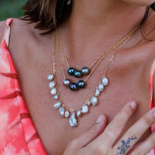 Load image into Gallery viewer, READY TO SHIP Fiji Saltwater Pearl Trio Necklace - 14k Gold Fill FJD$
