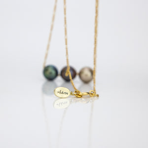 READY TO SHIP Fiji Saltwater Pearl Trio Necklace - 14k Gold Fill FJD$