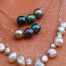 Load image into Gallery viewer, READY TO SHIP Fiji Saltwater Pearl Trio Necklace - 14k Gold Fill FJD$
