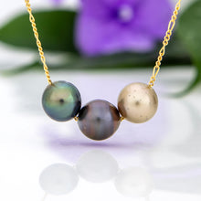 Load image into Gallery viewer, READY TO SHIP Fiji Saltwater Pearl Trio Necklace - 14k Gold Fill FJD$
