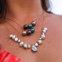 Load image into Gallery viewer, READY TO SHIP Fiji Saltwater Pearl Trio Necklace - 14k Gold Fill FJD$
