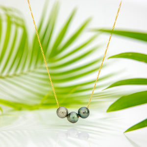 READY TO SHIP Fiji Saltwater Pearl Trio Necklace - 14k Gold Fill FJD$