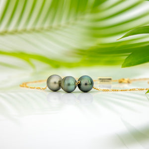 READY TO SHIP Fiji Saltwater Pearl Trio Necklace - 14k Gold Fill FJD$
