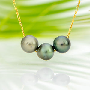 READY TO SHIP Fiji Saltwater Pearl Trio Necklace - 14k Gold Fill FJD$