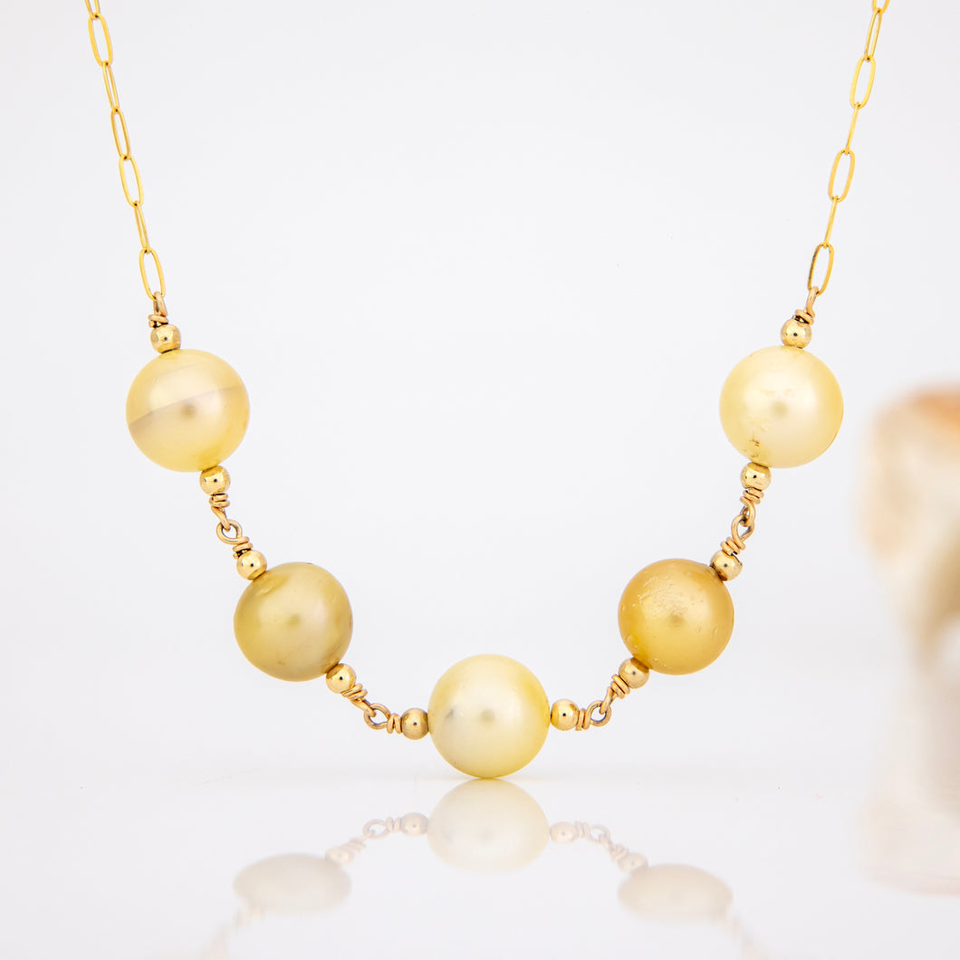 READY TO SHIP Civa Fiji Saltwater Pearl Necklace - 14k Gold Fill FJD$