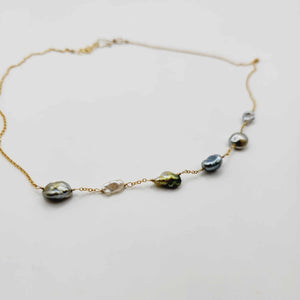 READY TO SHIP Civa Fiji Keshi Pearl Necklace - 14k Gold Fill FJD$