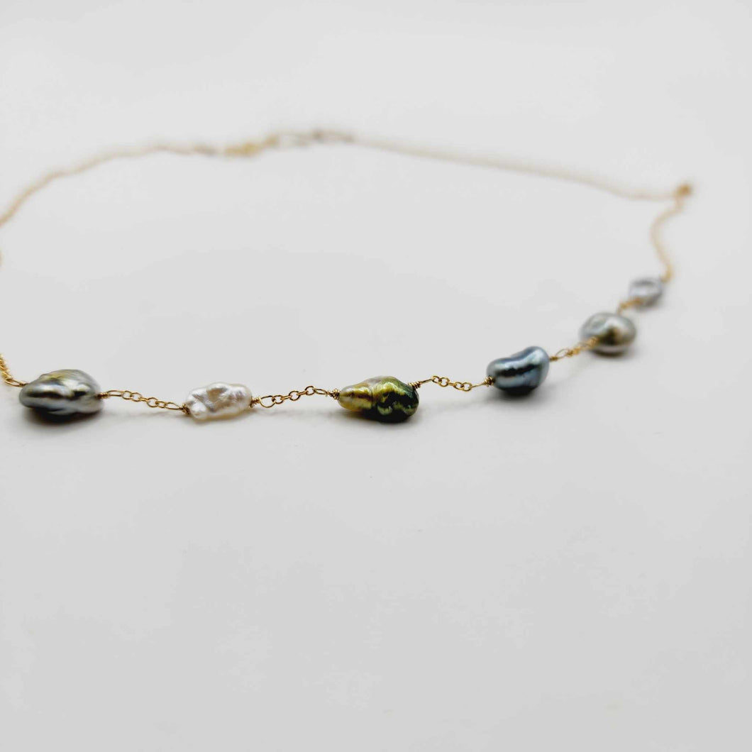 READY TO SHIP Civa Fiji Keshi Pearl Necklace - 14k Gold Fill FJD$