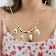 READY TO SHIP Civa Fiji Keshi Pearl Choker Necklace - 14k Gold Fill FJD$