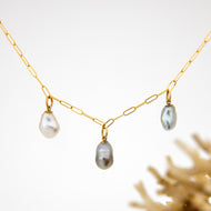 READY TO SHIP Civa Fiji Keshi Saltwater Pearl Necklace - 14k Gold Fill FJD$