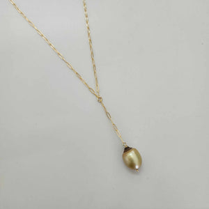 READY TO SHIP Civa Fiji Saltwater Pearl Lariat Y-Necklace - 14k Gold Fill FJD$