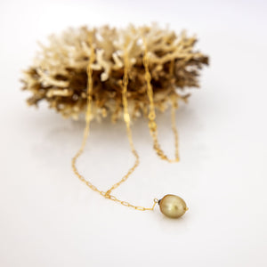 READY TO SHIP Civa Fiji Saltwater Pearl Lariat Y-Necklace - 14k Gold Fill FJD$