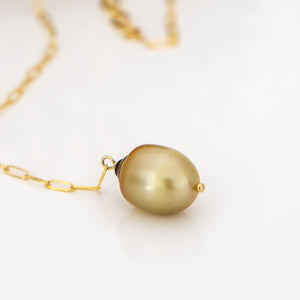 READY TO SHIP Civa Fiji Saltwater Pearl Lariat Y-Necklace - 14k Gold Fill FJD$