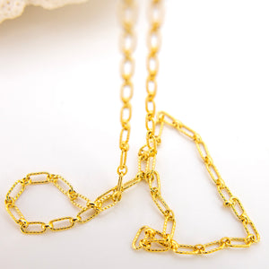READY TO SHIP Textured Paperclip Chain - 14k Gold Fill FJD$