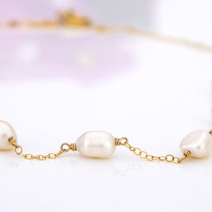 READY TO SHIP Freshwater Pearl Necklace - 14k Gold Fill FJD$