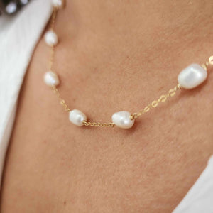 READY TO SHIP Freshwater Pearl Necklace - 14k Gold Fill FJD$