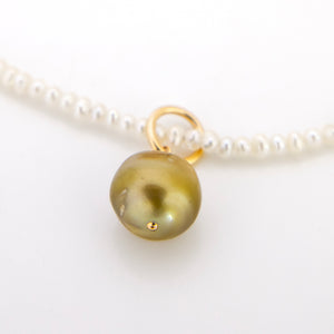 READY TO SHIP Freshwater Pearl Necklace with Civa Fiji Pearl Pendant - 14k Gold Fill FJD$