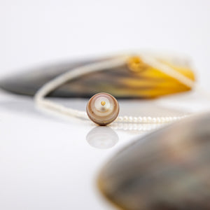 READY TO SHIP Freshwater Pearl Necklace with Civa Fiji Pearl Pendant - 14k Gold Fill FJD$