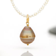Load image into Gallery viewer, READY TO SHIP Freshwater Pearl Necklace with Civa Fiji Pearl Pendant - 14k Gold Fill FJD$
