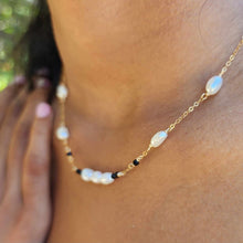 Load image into Gallery viewer, READY TO SHIP Freshwater Pearl &amp; Faceted Glass Beads Necklace in 14k Gold Fill - FJD$
