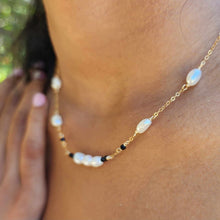 Load image into Gallery viewer, READY TO SHIP Freshwater Pearl &amp; Faceted Glass Beads Necklace in 14k Gold Fill - FJD$
