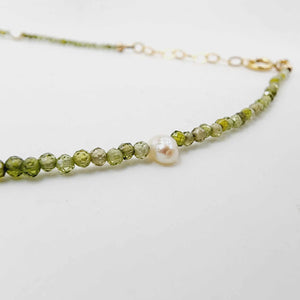 CONTACT US TO RECREATE THIS SOLD OUT STYLE Faceted Glass Bead & Freshwater Pearl Necklace - 14k Gold Fill FJD$