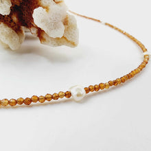 Load image into Gallery viewer, READY TO SHIP Faceted Glass Bead &amp; Freshwater Pearl Necklace - 14k Gold Fill FJD$
