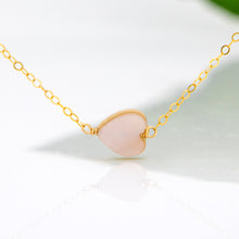 Load image into Gallery viewer, READY TO SHIP Mother of Pearl Heart Charm Necklace - 14k Gold Fill FJD$
