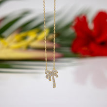 Load image into Gallery viewer, PRE ORDER Palm Tree Necklace with Cz Stone Detail - 18k Gold Vermeil FJD$
