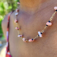 Load image into Gallery viewer, READY TO SHIP Coral &amp; Glass Beads Necklace in 14k Gold Fill - FJD$
