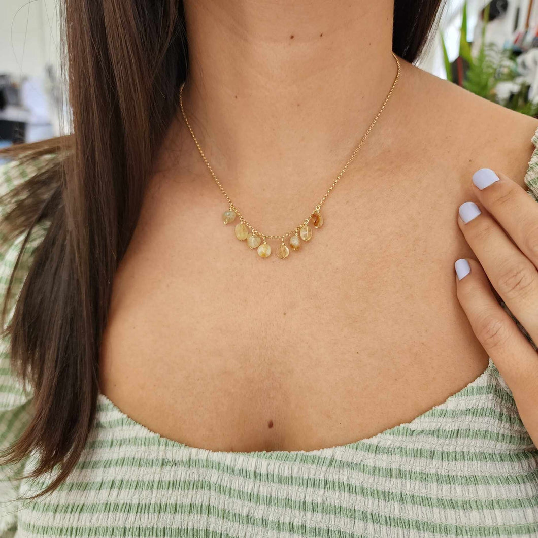 READY TO SHIP Rutilated Quartz Necklace - 14k Gold Fill FJD$