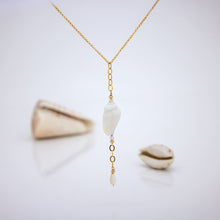 Load image into Gallery viewer, READY TO SHIP Shell Lariat Y-Necklace - 14k Gold Fill FJD$
