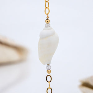 READY TO SHIP Shell Lariat Y-Necklace - 14k Gold Fill FJD$